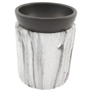 Duftlampe und Räucherstövchen aus Keramik/Steinoptik mit Schale, Edelstahlsieb, Metallscheibe und Podest – Design „Desna” – H 10/12,5 cm – Bild 4