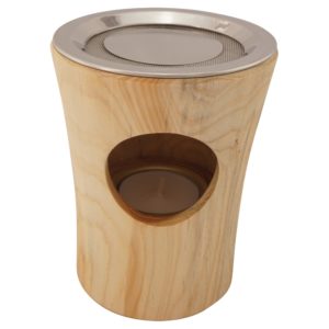 Räucherstövchen aus Holz 4-tlg. - Thuja klein, mit Edelstahlsieb und Metallscheibe – Bild 1