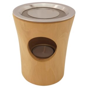 Räucherstövchen aus Holz 4-tlg. - Holunder klein, mit Edelstahlsieb und Metallscheibe – Bild 1